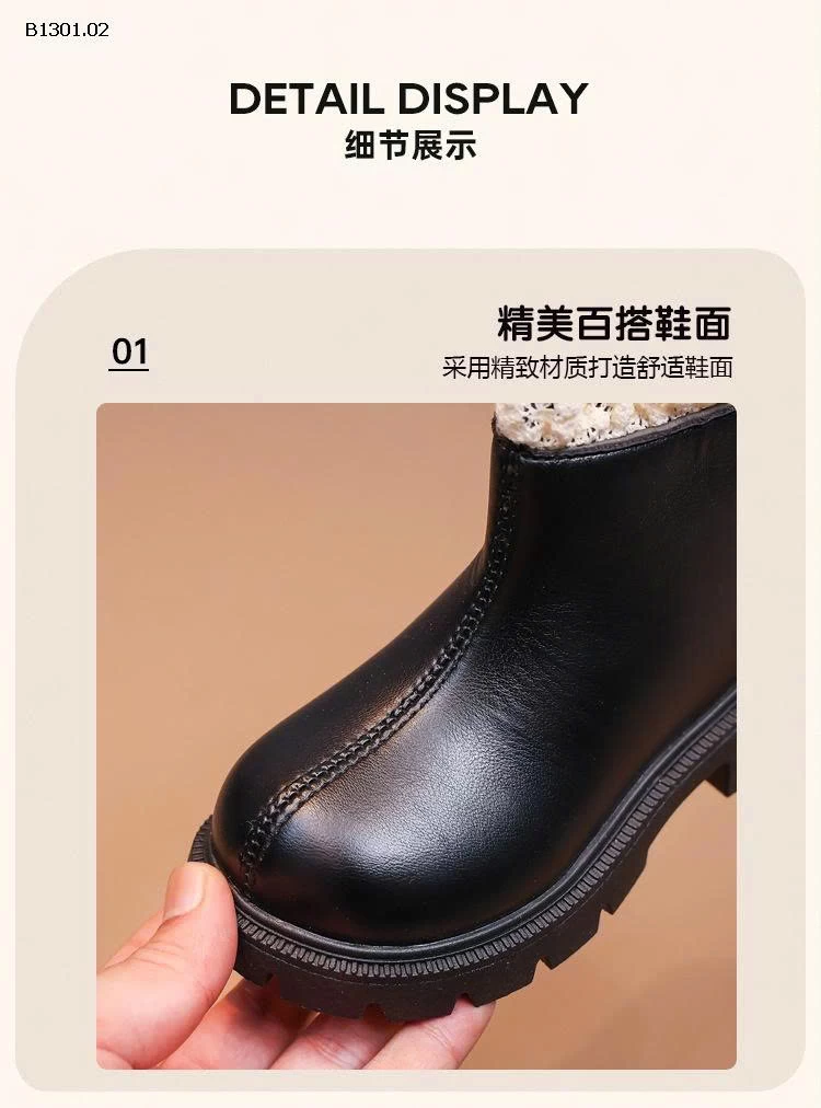 Giày boot mix ren trẻ em siêu xịn đẹp-Giá sỉ 163k