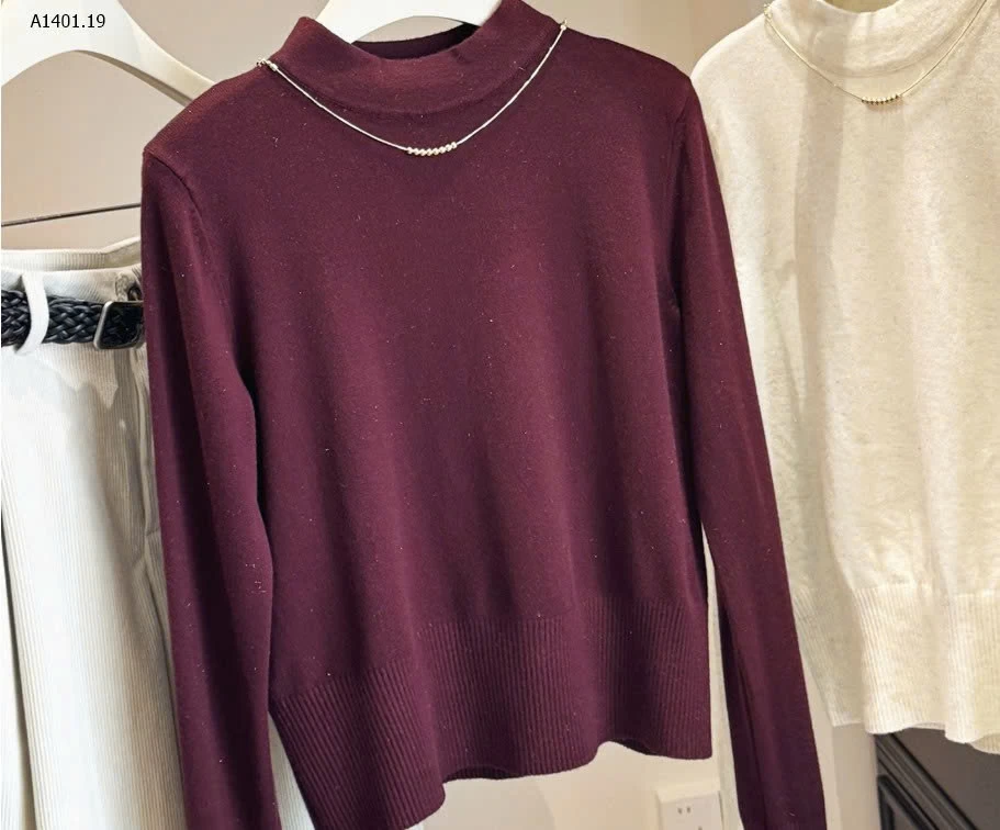 ÁO LEN NHŨ CỔ LỌ MIX DÂY CHUYỀN ANNA - sỉ 183k