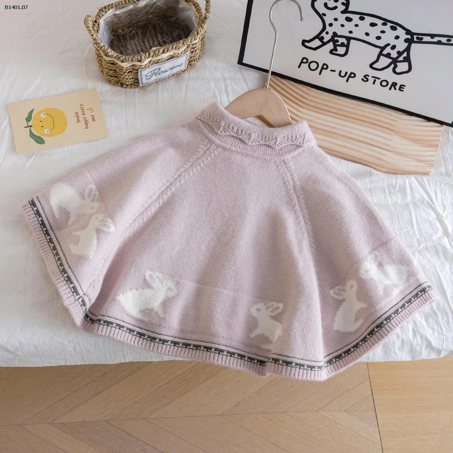 ÁO CHOÀNG LEN HÌNH THỎ BG-Giá sỉ 184k