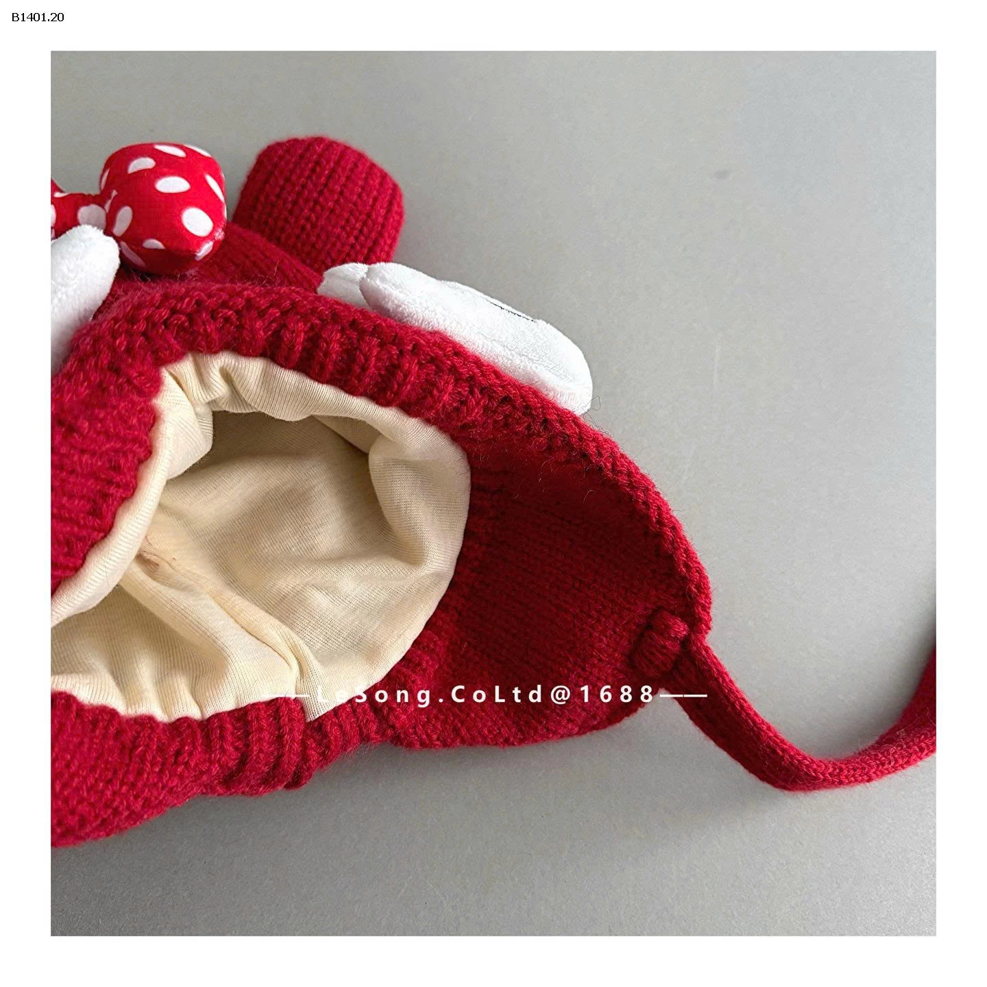 MŨ LEN TONE ĐỎ DỄ THƯƠNG CHO BÉ - sỉ 105k