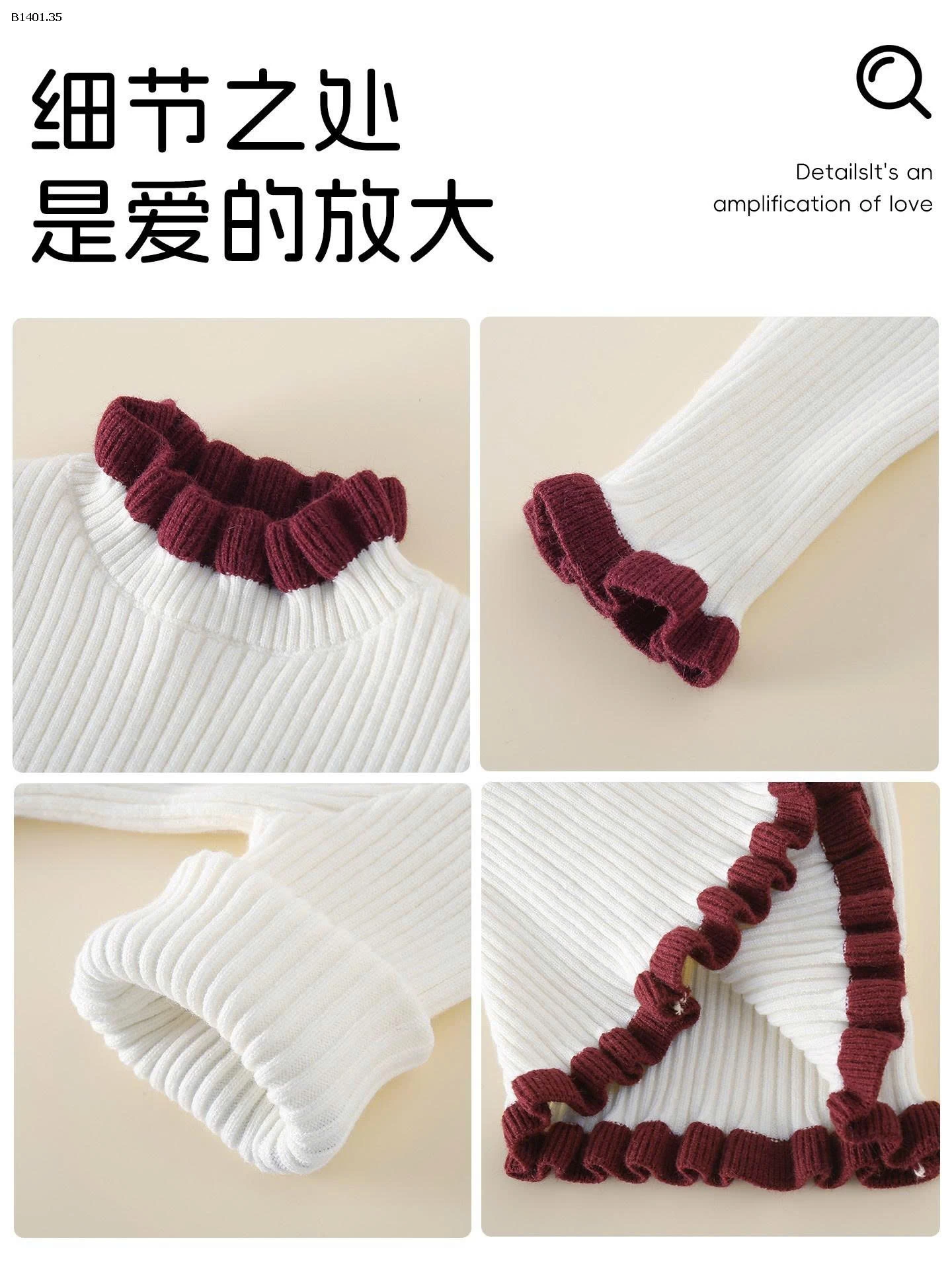 Áo len trẻ em và trẻ nhỏ kiểu dáng dự tiệc màu kem thu đông mới (Loại A) nhà  Ms.puala 5- giá sỉ  245k 