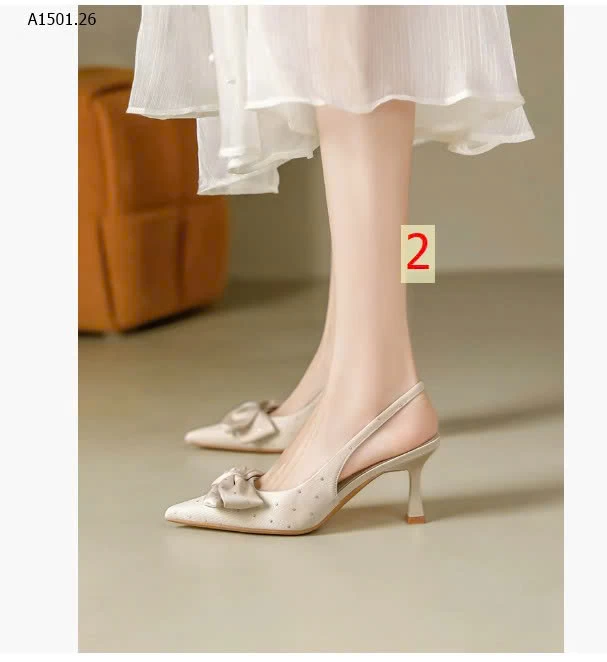 GIÀY CAO GÓT MŨI NHỌN ĐÍNH NƠ - sỉ 202k