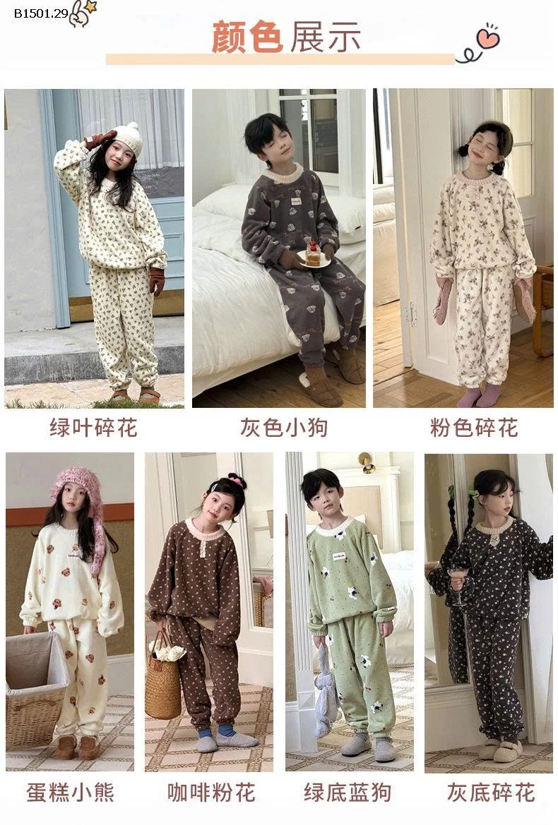 BỘ LÔNG MỀM TRẺ EM-Giá sỉ  Size 100-110-120: #145k/set Size 130-140-150: #165k/ set  Size 160-170: #185k/ set 