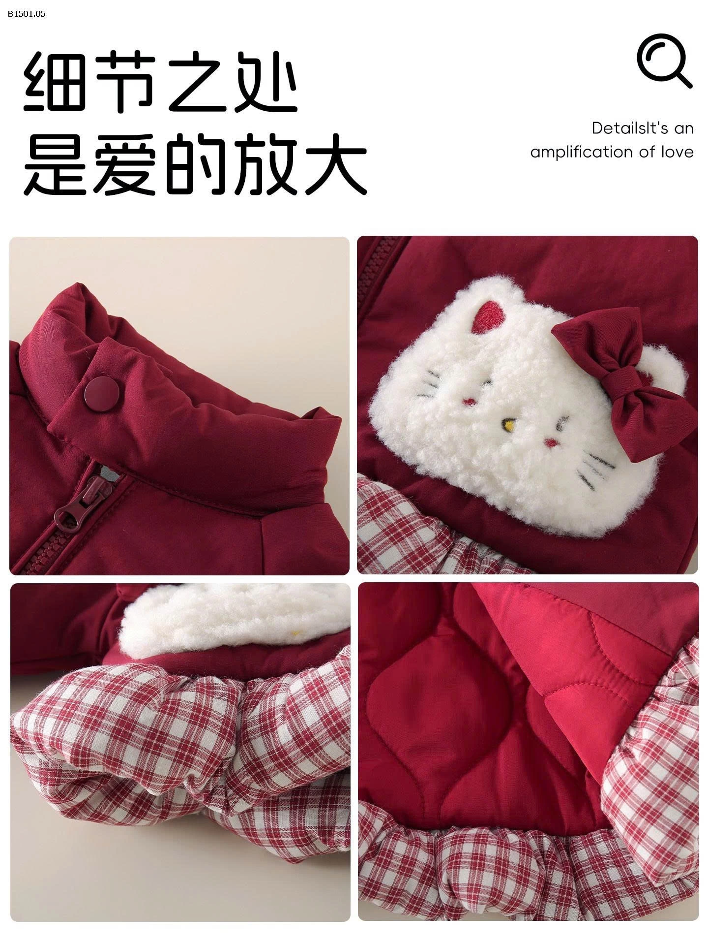 Áo khoác mùa đông kiểu mới cho bé gái, loại A nhà  Ms.puala - giá sỉ  417k 