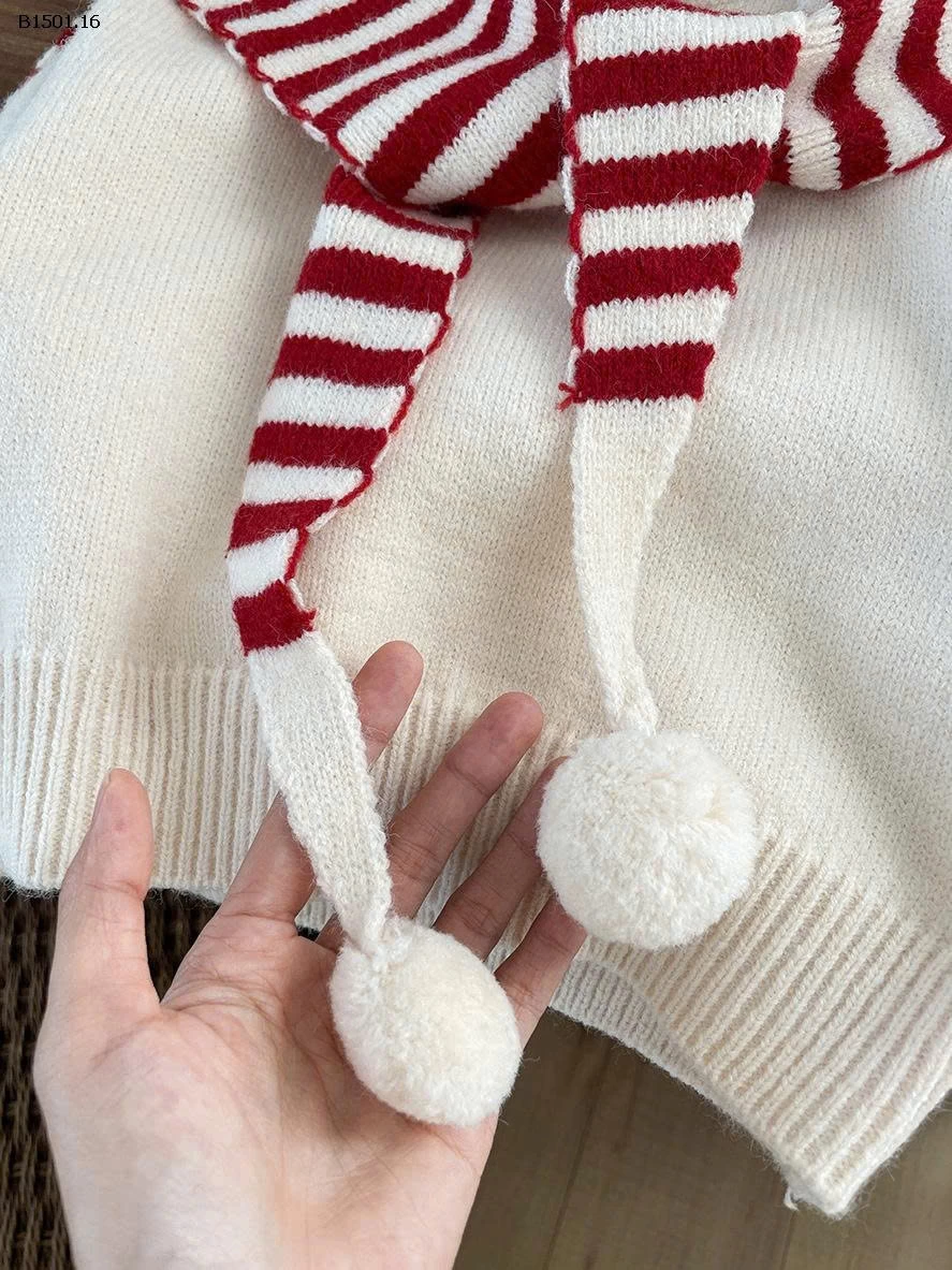 ÁO LEN KÈM KHĂN BÉ GÁI-Giá sỉ  sz 90-150 : 157k sz 160-170 : 175k