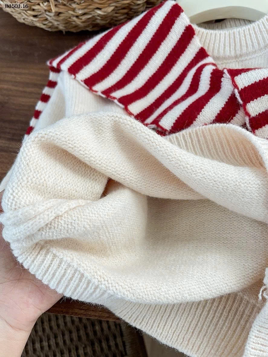 ÁO LEN KÈM KHĂN BÉ GÁI-Giá sỉ  sz 90-150 : 157k sz 160-170 : 175k