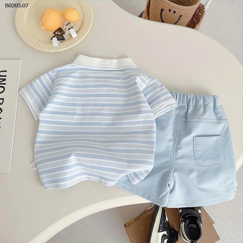 BỘ SHORT POLO KẺ CHO BT  - sỉ 139k