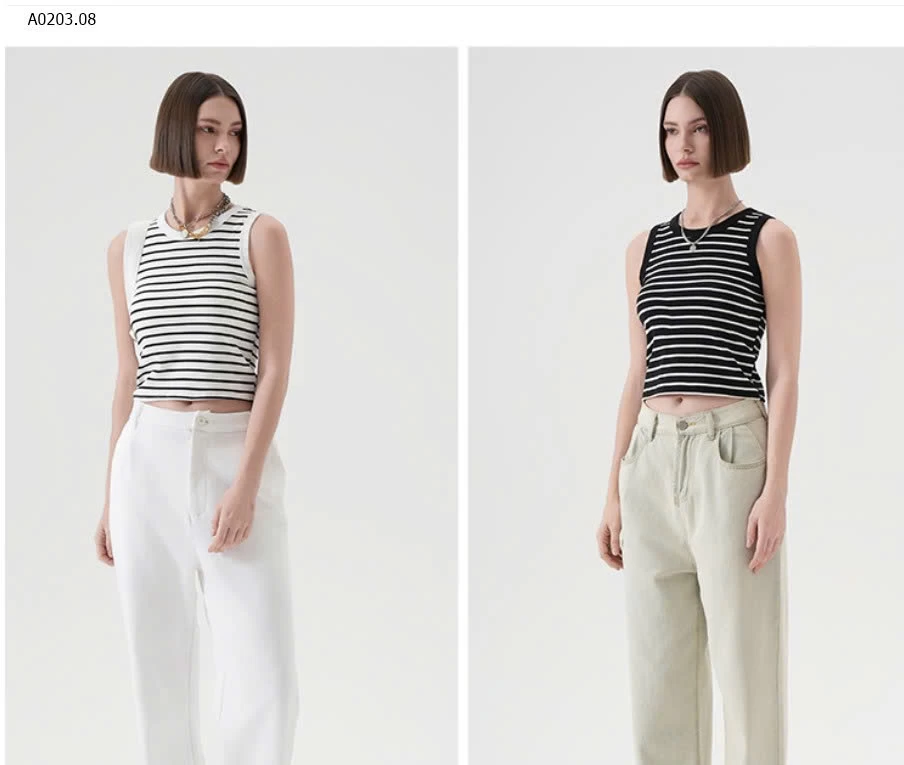 ÁO KẺ KÈM ĐỆM NGỰC CANVAUS  - sỉ 210k