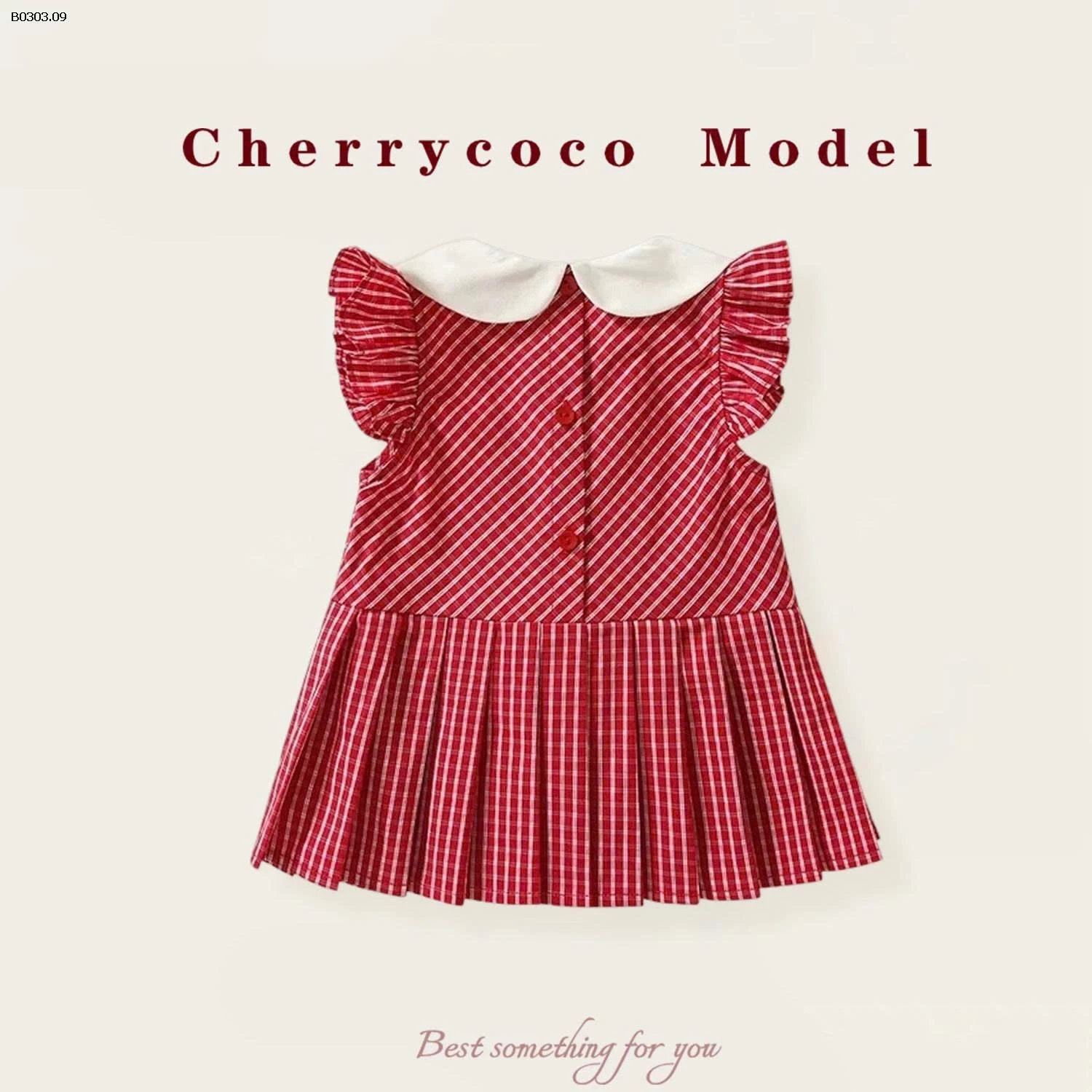 VÁY SÁT NÁCH KẺ CARO XẾP LY CHERRYCOCO- sỉ 246k