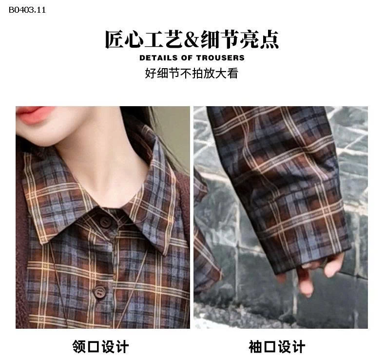 VÁY SƠ MI KẺ CARO BG - sỉ váy: 338k váy kèm khăn: 410k