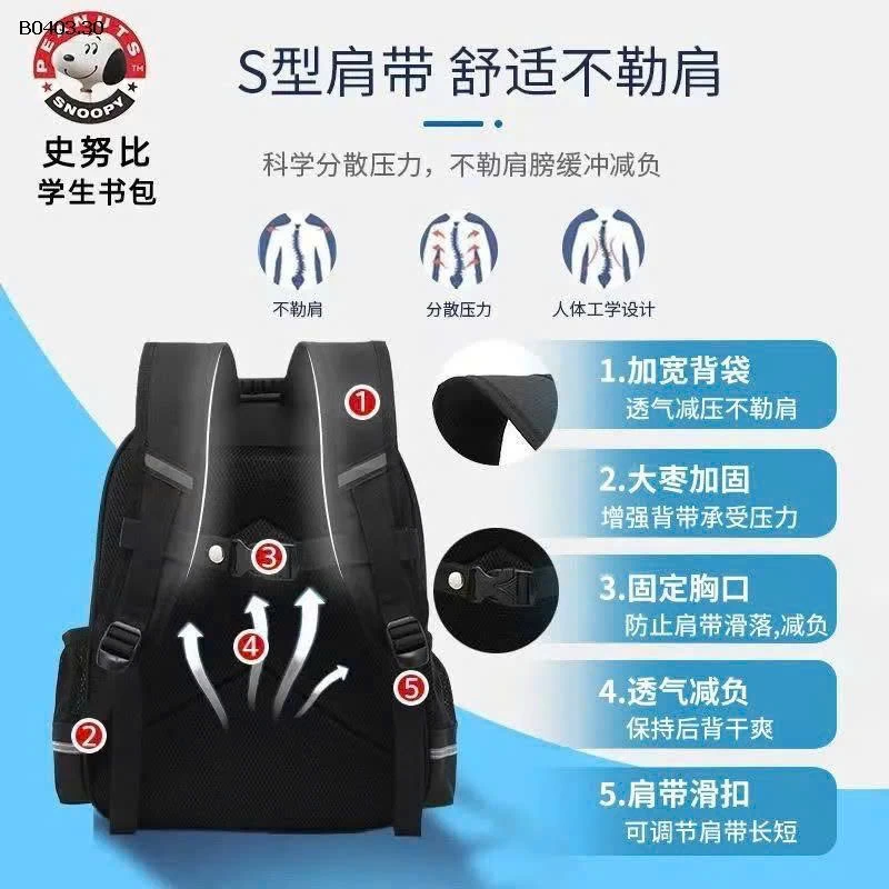 BALO HỌC SINH SNOOPY CHÍNH HÃNG - sỉ 307k