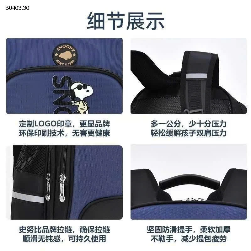 BALO HỌC SINH SNOOPY CHÍNH HÃNG - sỉ 307k