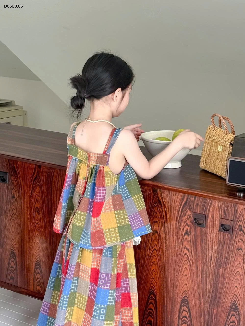 SET VÁY MAXI CARO SẮC MÀU-Giá sỉ 215k