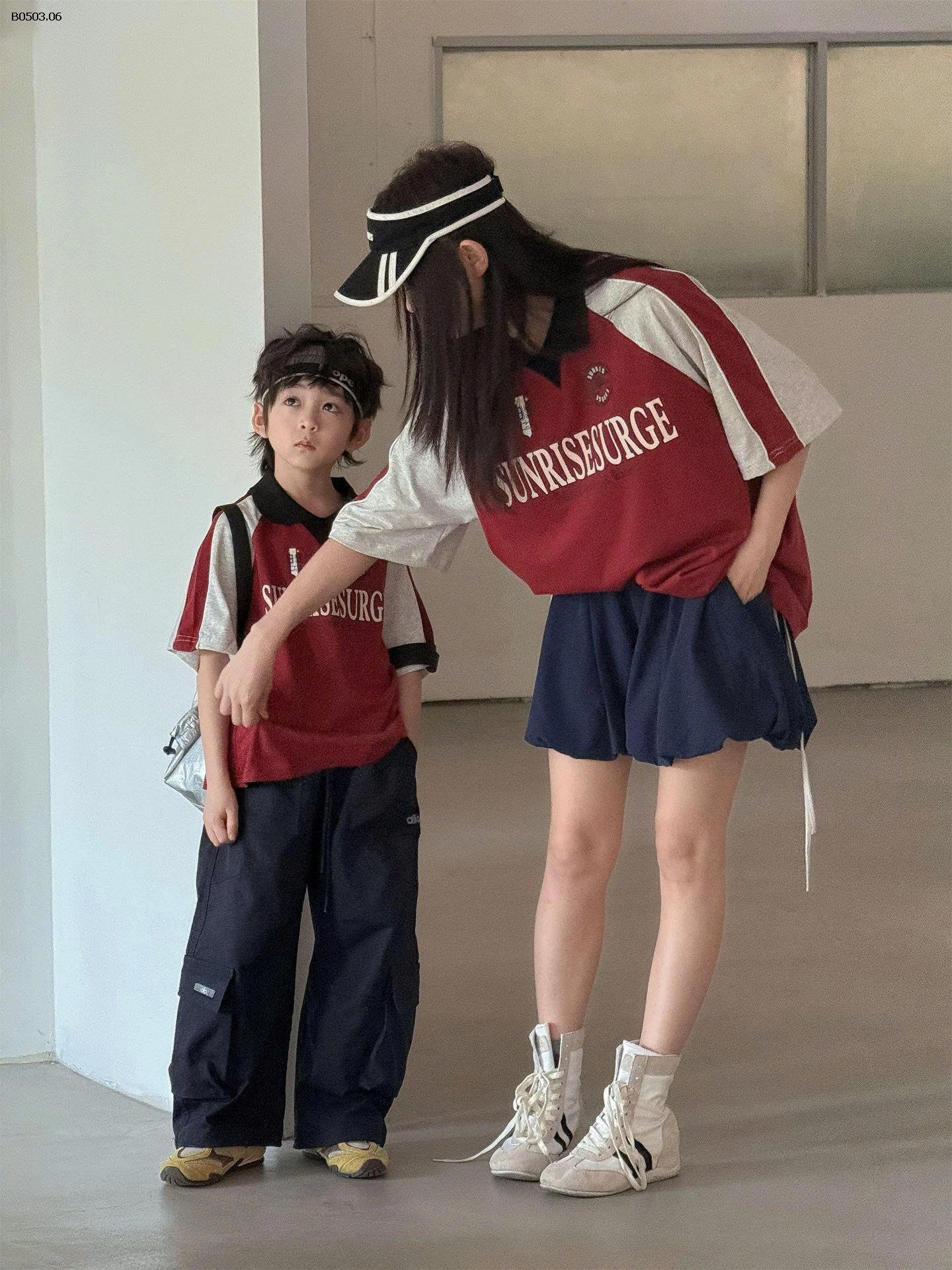 ÁO THUN CỔ POLO PHỐI MÀU MẸ VÀ BÉ-Giá sỉ  90-110: 139k 120-150: 159k XS-XL: 185k