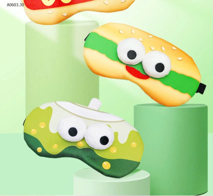 SET BỊT MẮT NGỦ HOẠT HÌNH HOTDOG CUTE  - sỉ 90k/set 2c chọn màu