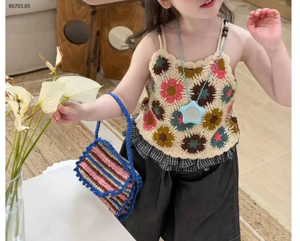 ÁO 2 DÂY HOA MIX SHORT LỬNG-Giá sỉ áo 162k, quần 164k