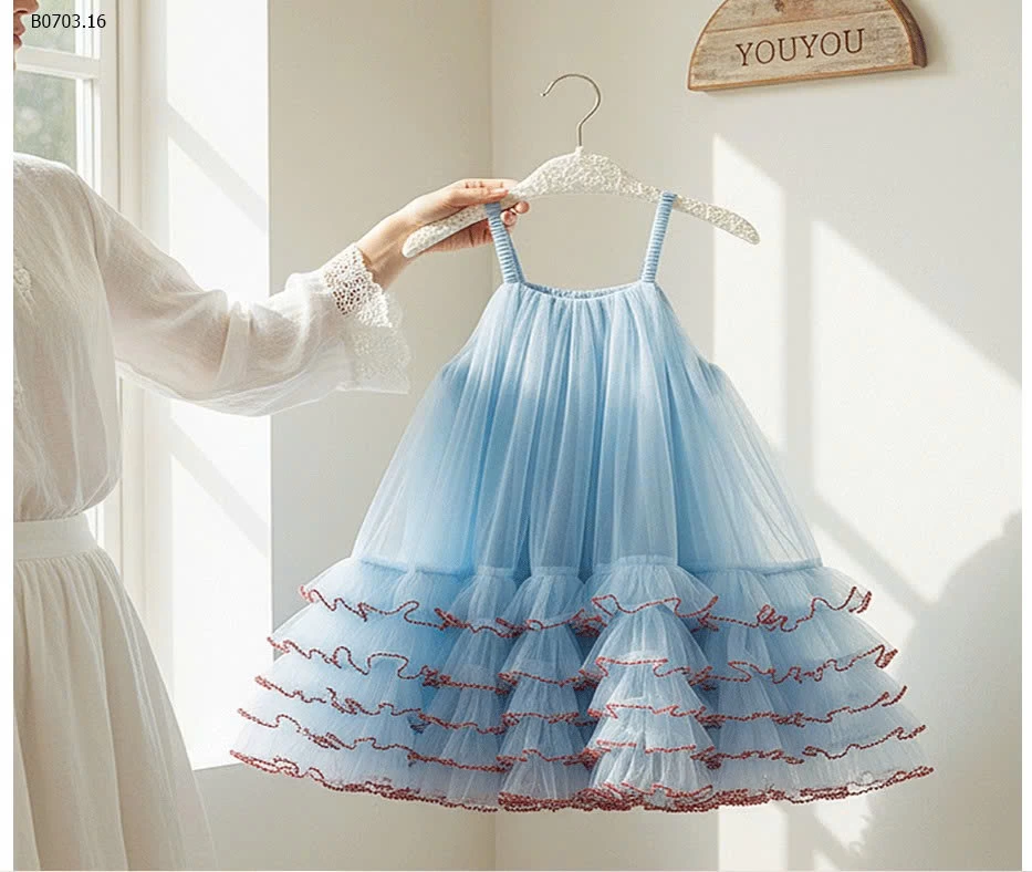 ĐẦM VOAN 2 DÂY PHỐI VIỀN-Giá sỉ 195k