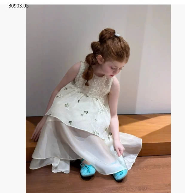 ĐẦM HOA THÊU CAO CẤP ĐÍNH CƯỜM - sỉ 295k