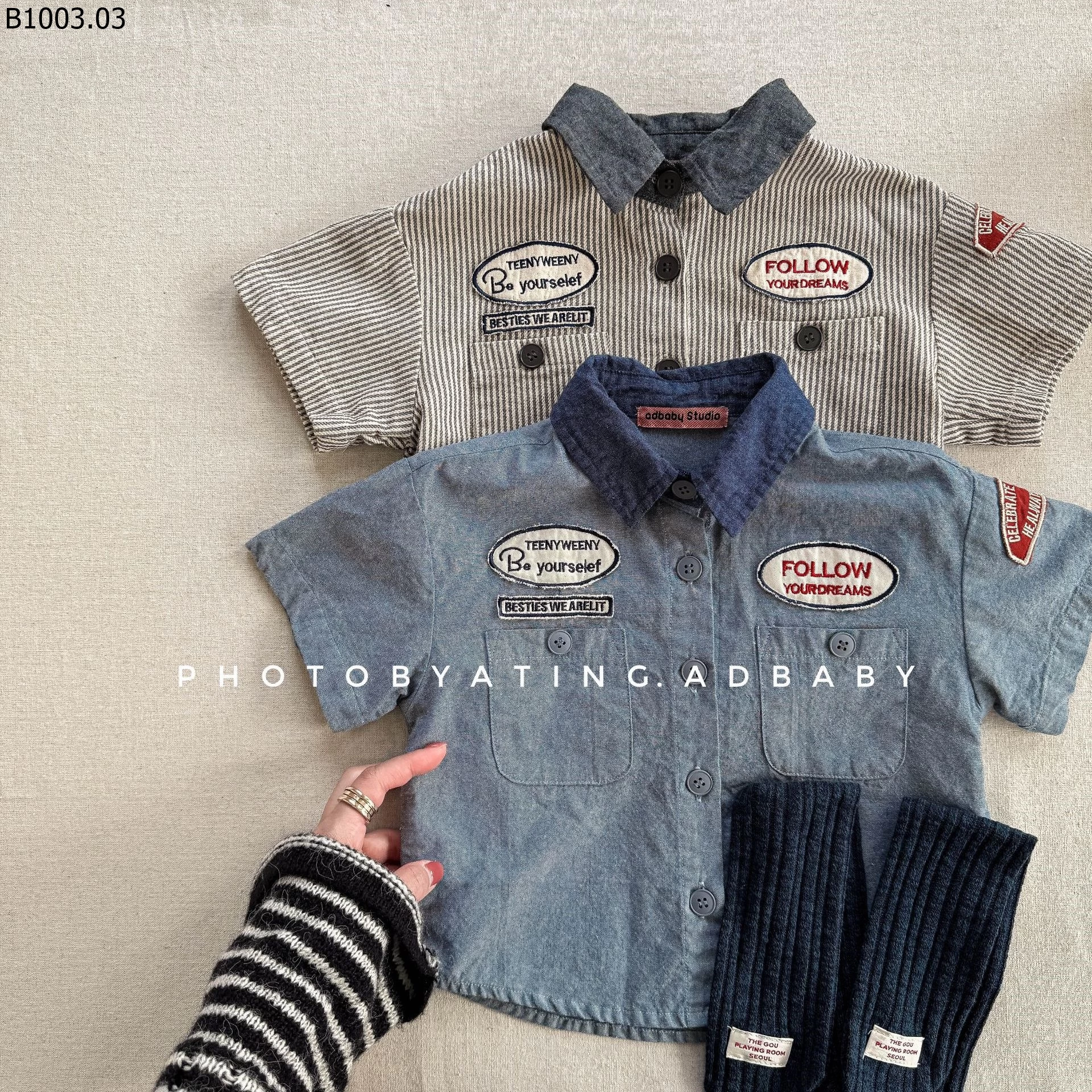 SƠ MI TAG NGỰC ADBABY Giá sỉ 194k