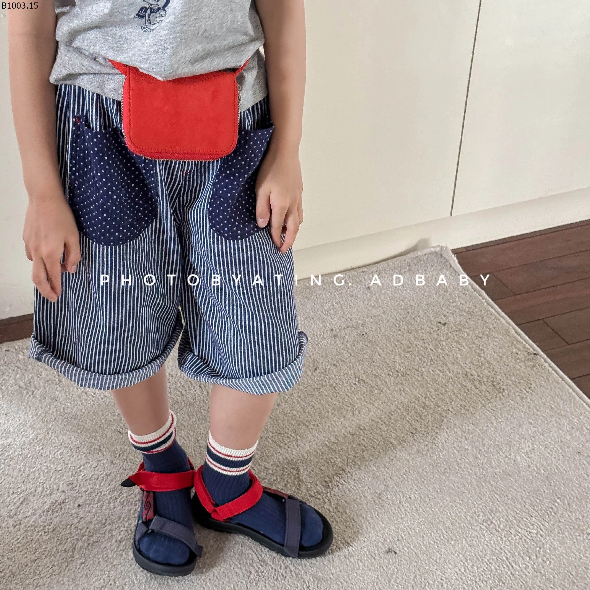 QUẦN SHOT MIDI KẺ SỌC 26070 Giá sỉ 173k