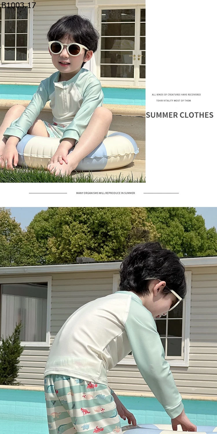 BỘ BƠI BÉ TRAI DÀI TAY Giá sỉ 175k