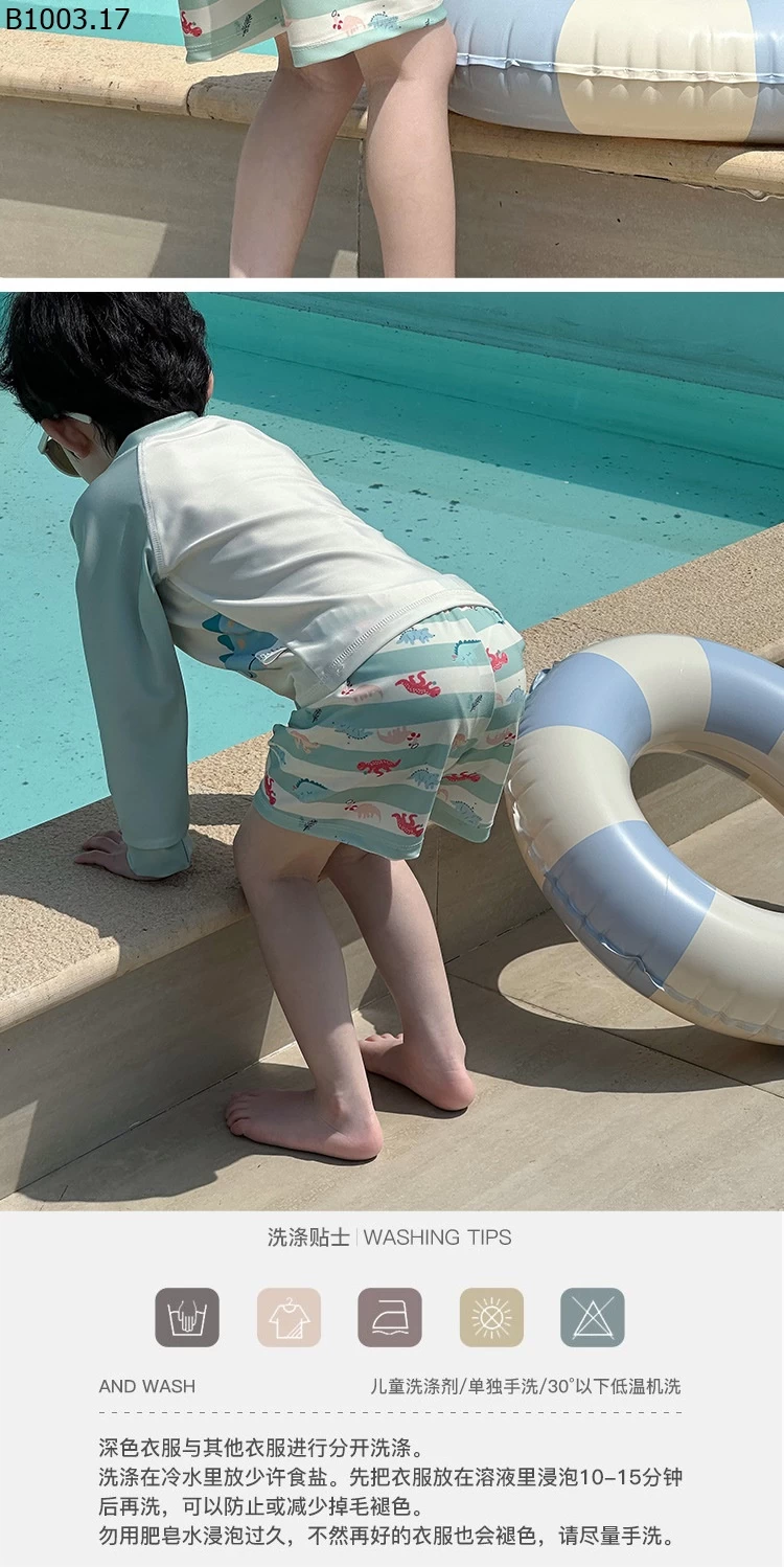 BỘ BƠI BÉ TRAI DÀI TAY Giá sỉ 175k