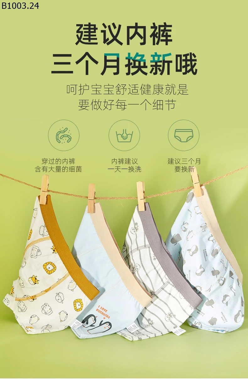 SET 4 quần chip bé trai Giá sỉ 95k/set