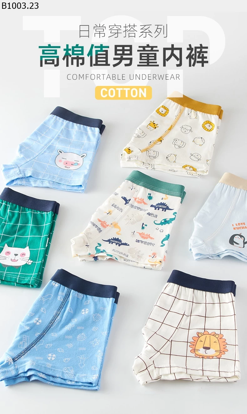 SET 4 quần chip bé trai Giá sỉ 95k/set